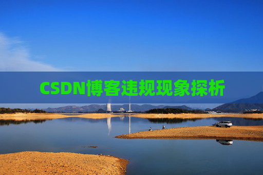 CSDN博客违规现象探析